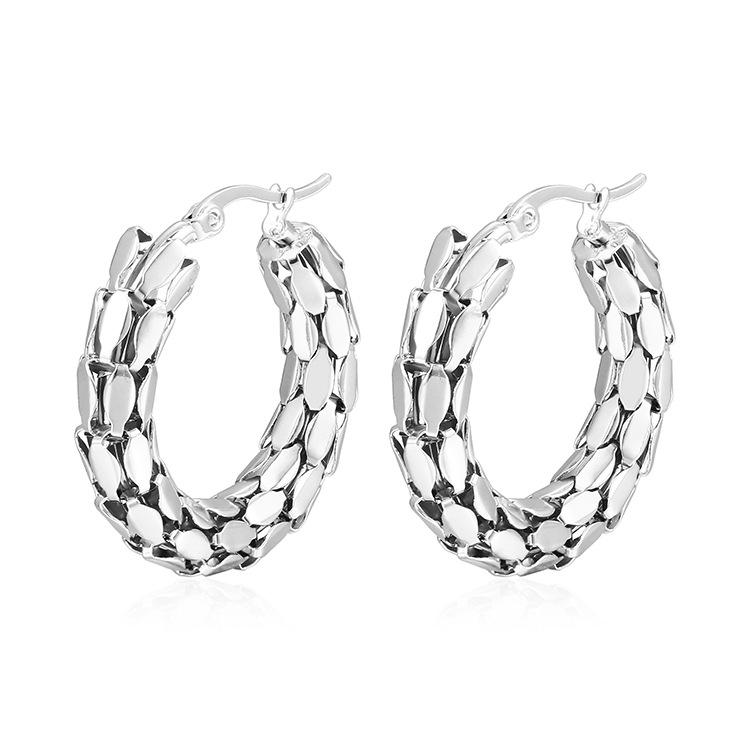 Snake Scale 18K Gold Stainless Steel Earrings, High-end Women's Personalized Earrings, Cold Wind Ear Jewelry