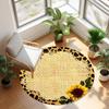 Cute Highland Cow Sunflower Round Carpet Farmhouse Living Room Bedroom Home Floor Decor Mat Soft Non-slip Circle Rug