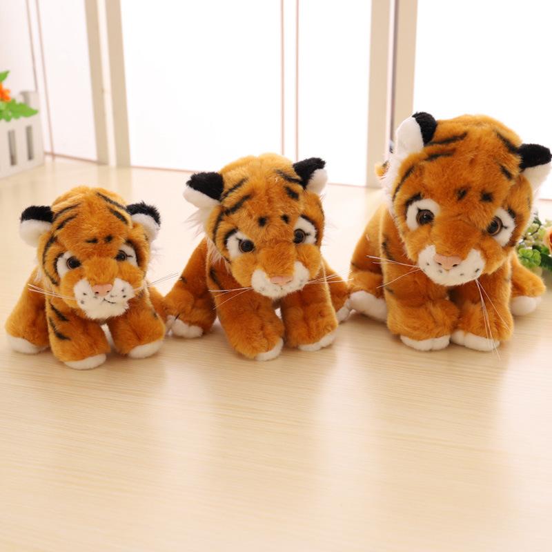 Simulated Tiger Doll Plush Toy Tiger Cloth Doll Baby Boy Birthday Gift Creative Little Tiger Doll Throw Pillow