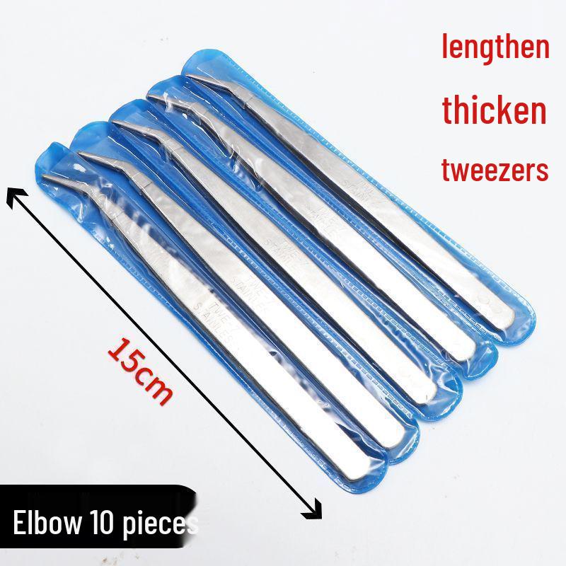 Sewing Tools Set: Stainless Steel Straight & Curved Tweezers, Repair Pliers, Needle Threader, Thickened Tailor's Clip