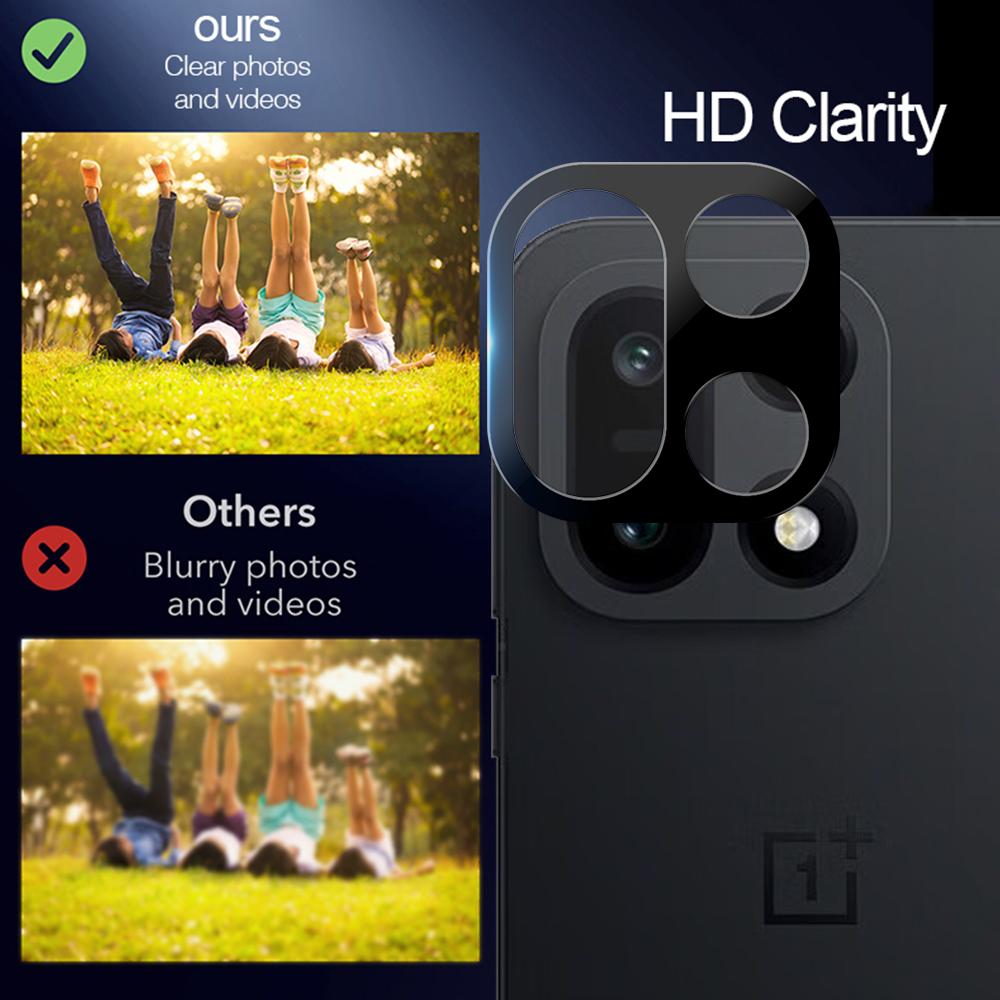 1-3Pcs 3D 9H HD Rear Lens Protective Glass For OnePlus 15 Curved Black Tempered Glass Camera Film Full Cover Anti-scratch Cap