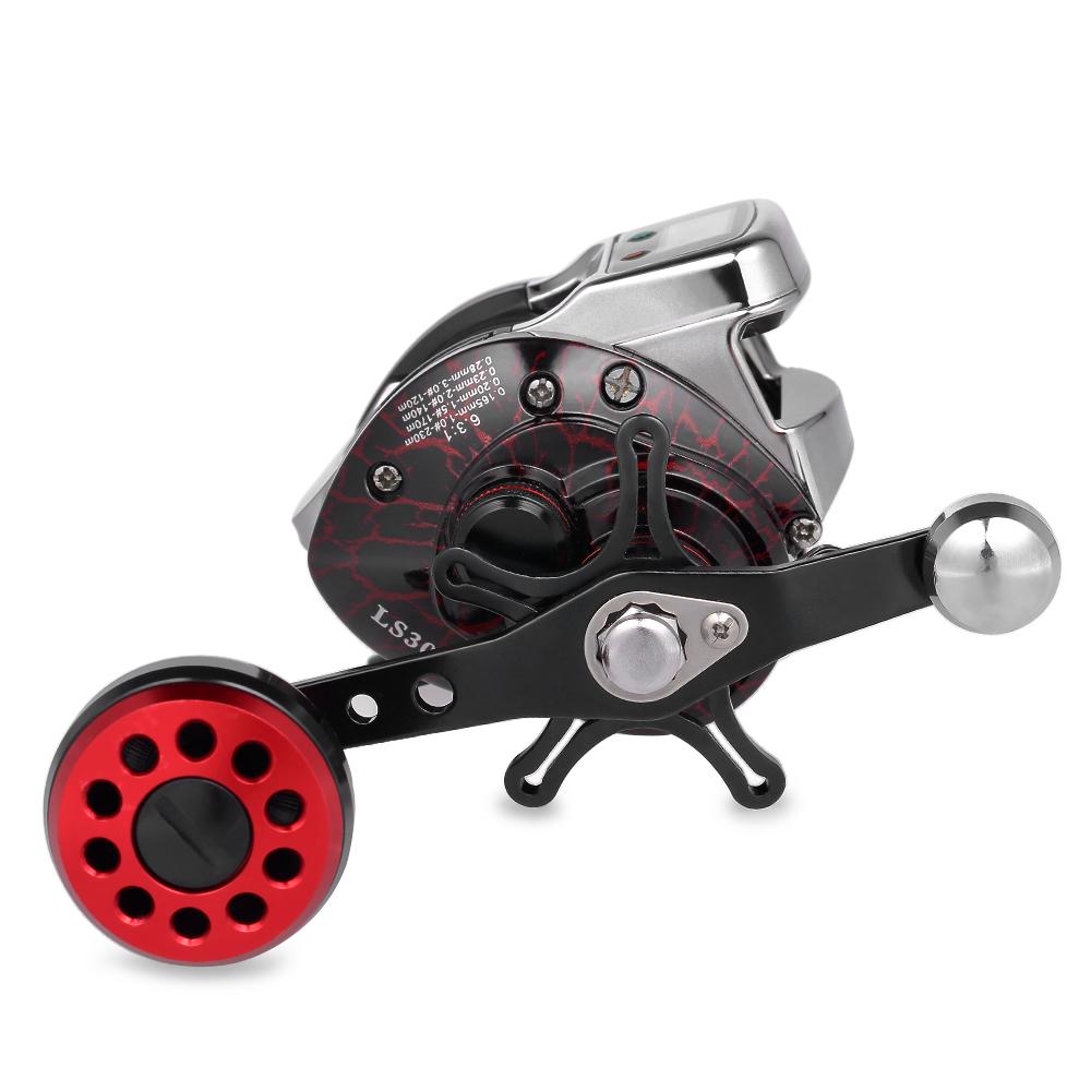 New 13+1 Bearing Left/Right Fishing reel with Digital Display Fishing Line Counter Saltwater Carp Reel 6.3:1 Casting Scroll Tool