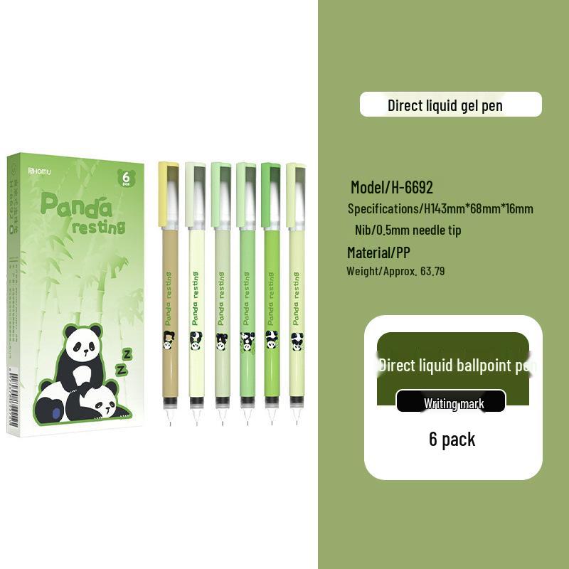 Panda Series: High-Capacity Needle-Tip Liquid Ink Rollerball Pen for Students - Ideal for Exams and Practice