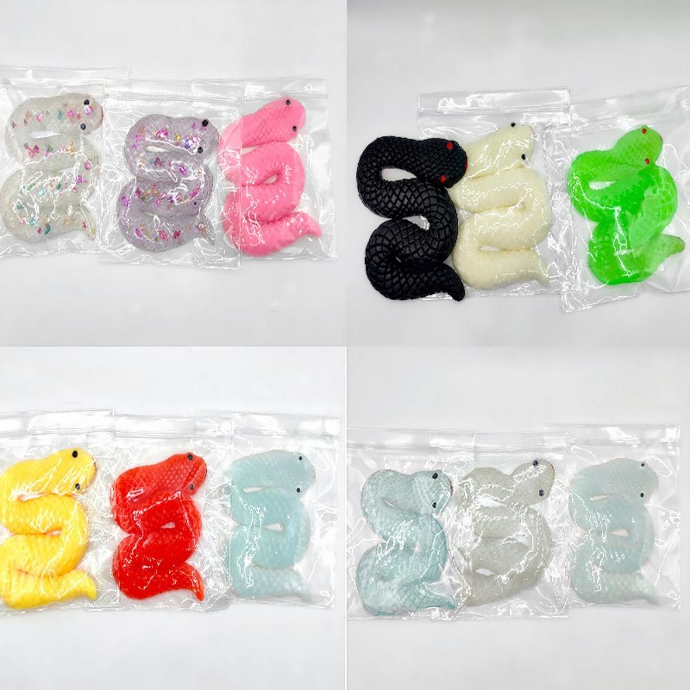 

Long-tail Snake Doll Squeeze Toy Pull Snake Artificial Doll Squeeze Toy Mini Ornaments Random 1pc
