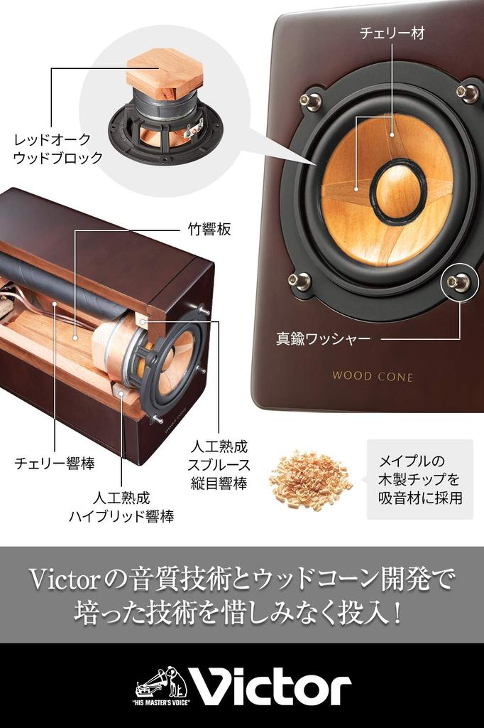 JVC Kenwood Victor Mini Component Bluetooth Wood Cone Premium Limited High Resolution Playback FM USB EX-HR10000 [Special Product]