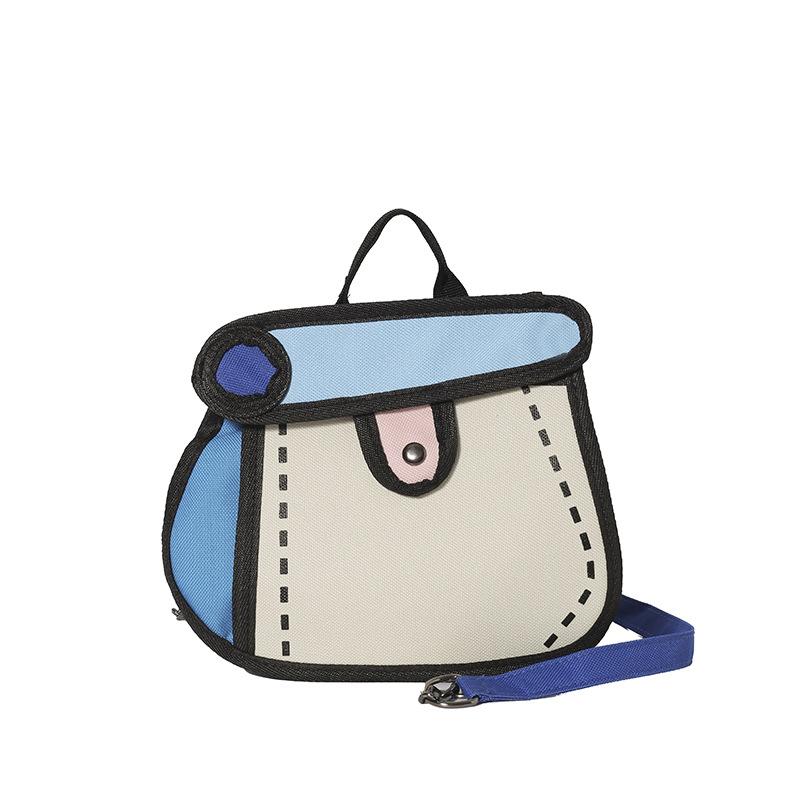 Personality Cartoon Comic Crossbody Bag Canvas Handbag Chain Shoulder Bag Coin Purse Small Line Painting Messenger Bag Travel