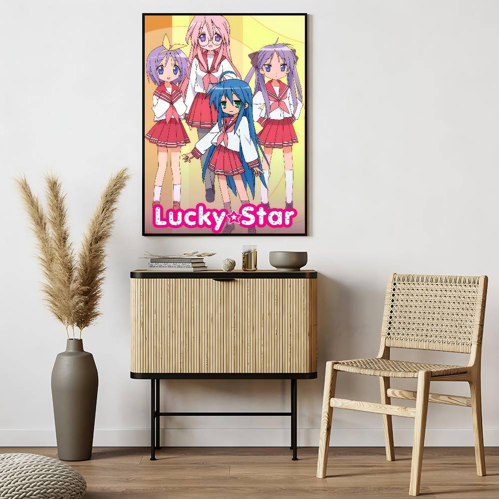 Cartoon L-Lucky S-Star ANIME   Classic Vintage Posters Whitepaper Prints Posters Artwork Kawaii Room Decor