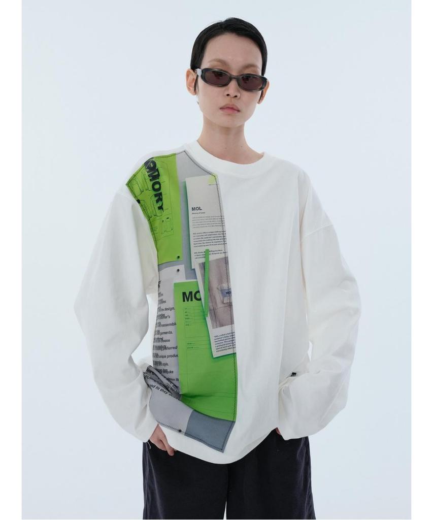 RECODE Printing Detail Longsleeve T-Shirt Rktaa24614Whx