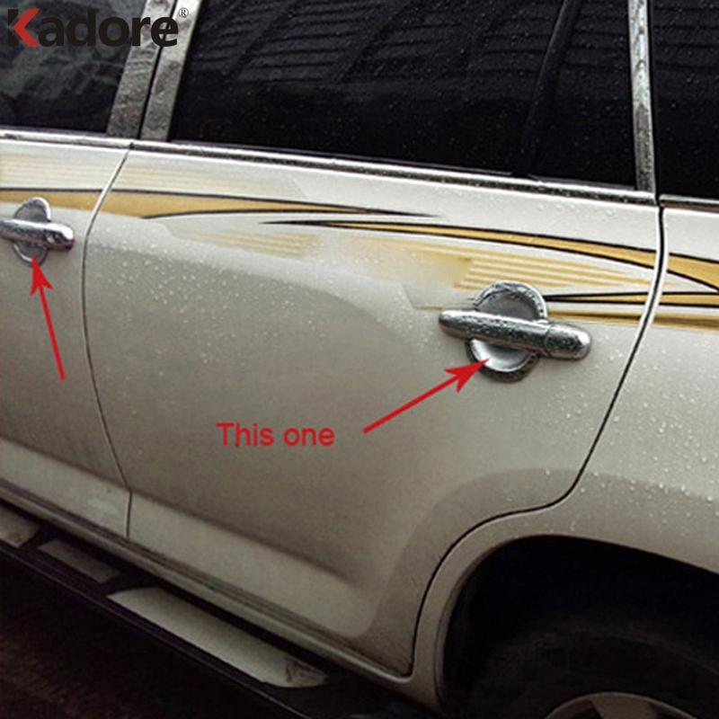 Door Handle Bowl Cup Cover Trim For Toyota RAV4 RAV 4 2009 2010 2011 Hatchback Chrome Molding Garnish Sticker Car Accessories