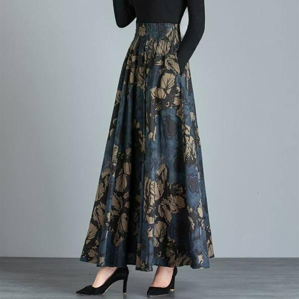 Zomer Dun Moederrok Hoge Taille Retro Grote Zwaai Lange Rok