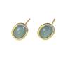 Elegant Jade Blue Water Drop Earrings - Minimalist Gold-Plated Design for Women