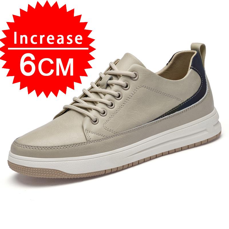 Lässige Herren Schuhe mit Absatzerhöhung Schuhe für Männer mit Höhenerhöhung Weiße Schuhe Schwarze Schuhe 6/8CM Hohe Schuhe Lift-Sneakers