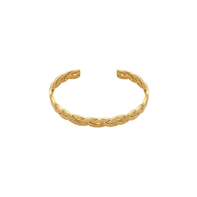 Popular Geometric Lines Staggered Minimalist Embellishment Versatile Basic Titanium Steel 18K Gold Girls Girlfriend Jewelry