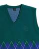 The Greencup X Le Sonnet Logo & Argyle Knit Vest Green
