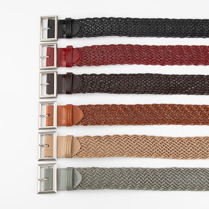 Women's Korean Style Fashion Braided Belt Fashionable Versatile Dress Accessories Without Punching Women's Belt