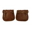 Handmade Goat Leather Motorcycle Saddlebags Vintage Biker Panniers - 2pc Set
