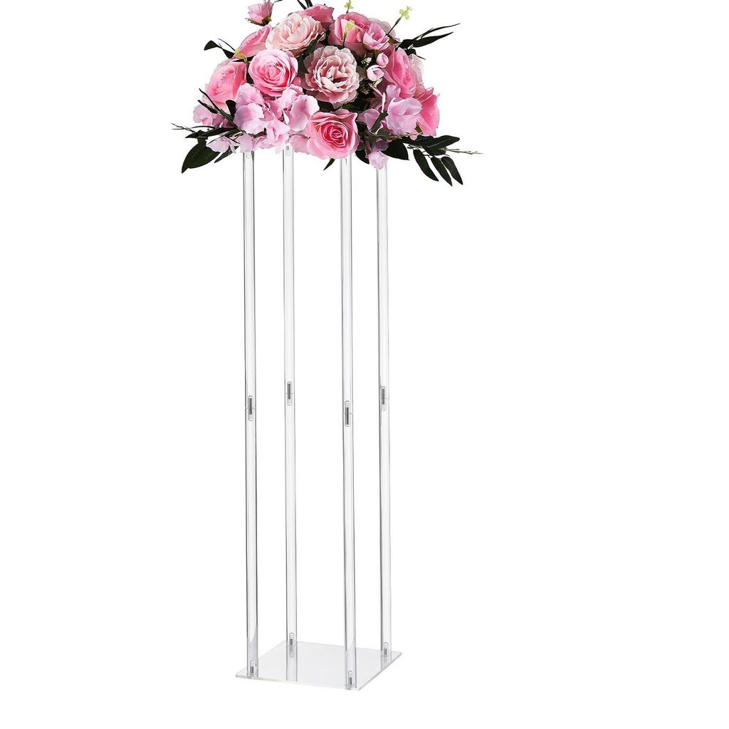 Wedding Flower Stand, 10PCS 80cm Column Flower Stand, Floral Stands with Acrylic Laminate, Cylindrical Cubic Floral Display Rack for Wedding, Party,