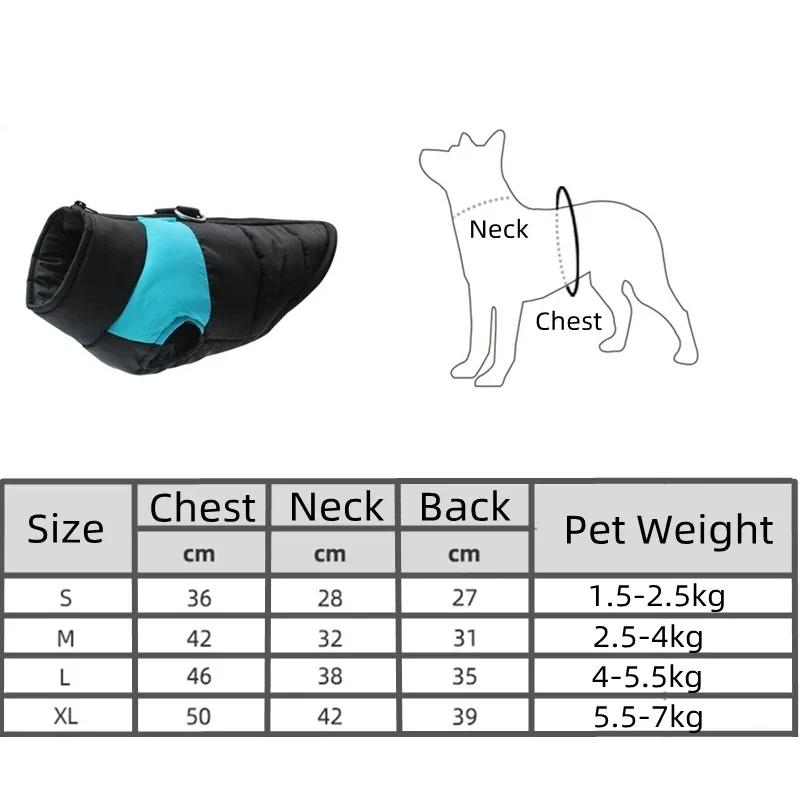 Varme kjæledyrhundjakker Vanntett kjæledyrjakke med glidelås Tykt vatterte varme kjæledyrjakker Vatterte hundeklær for små, mellomstore og store hunder