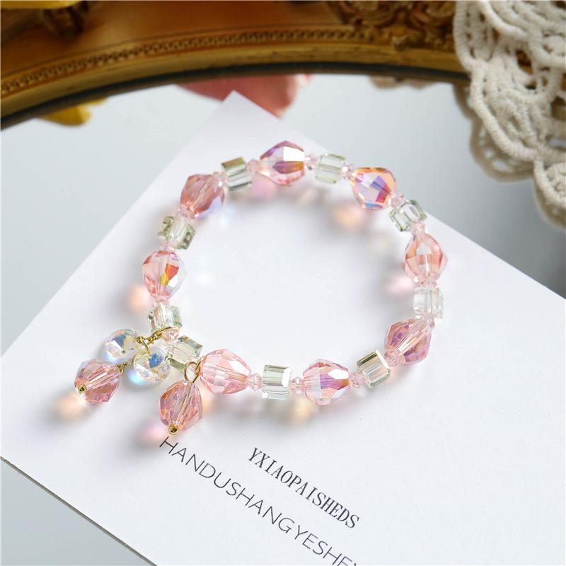 New creative blue sea crystal design sense niche girls many rules couple jewelry