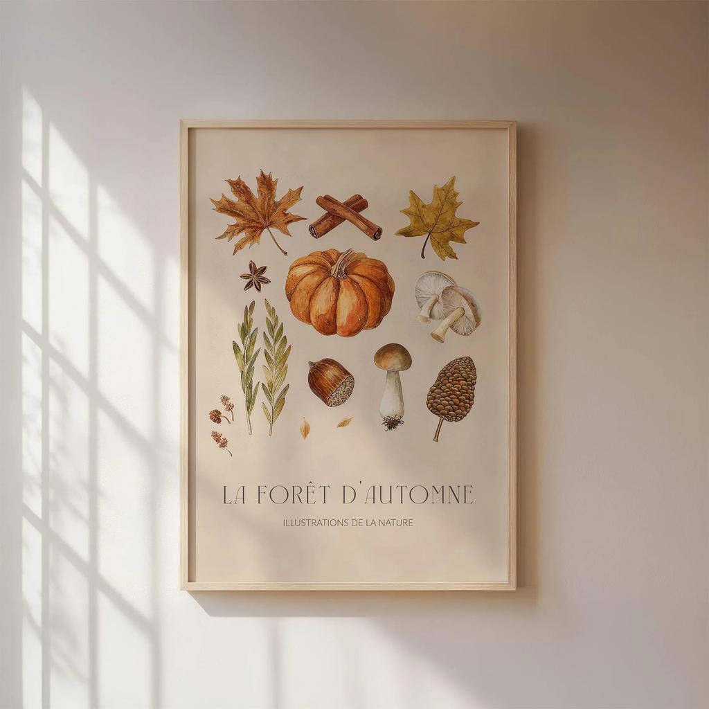 Autumnal Pumpkin Poster Nature Decor, Country House & Boho Wall Art in Warm Earth TonesHome Decor Poster Autumn Halloween Poster