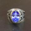Tanzanite Oval Cut Gemstone With 925 Sterling Silver Ring For Men's #B664 JL375686605703