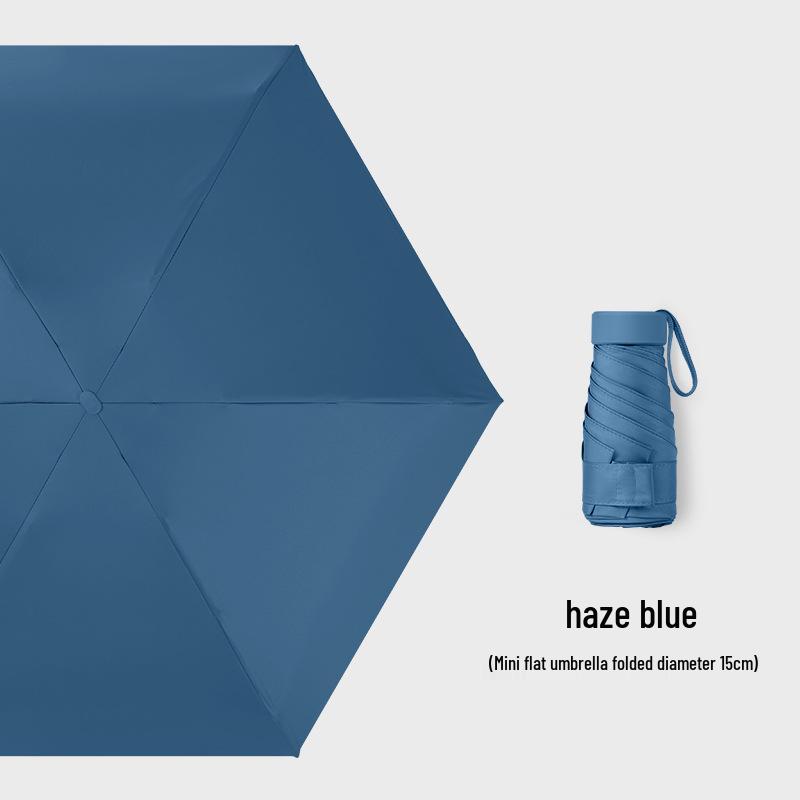 Customizable Six-Fold Vinyl Sunshade UV Protection Umbrella: Versatile Rain/ Shine Folding Gift