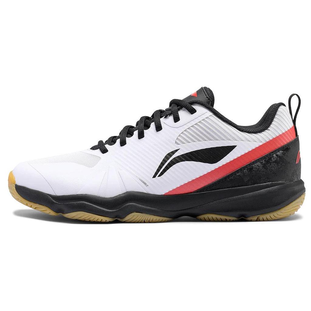 Li Ning CS16 Slip Resistant Abrasion Resistant Low Top Badminton Shoes Unisex White Black Red AYTS057-2