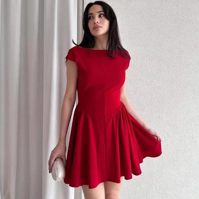 Summer 2025 European & American Women's Backless Bandage Sleeveless Slimming Short Dress