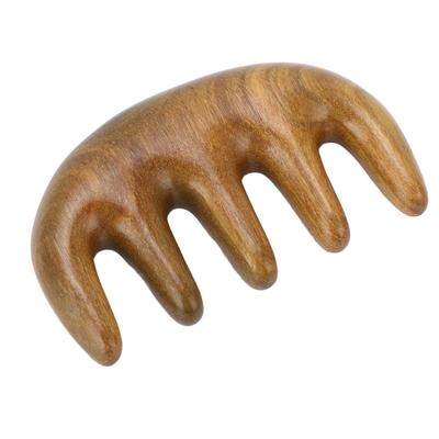 Scalping Massage Comb Handheld Green Sandalwood Massager Wide Tooth Scalping Massage Comb