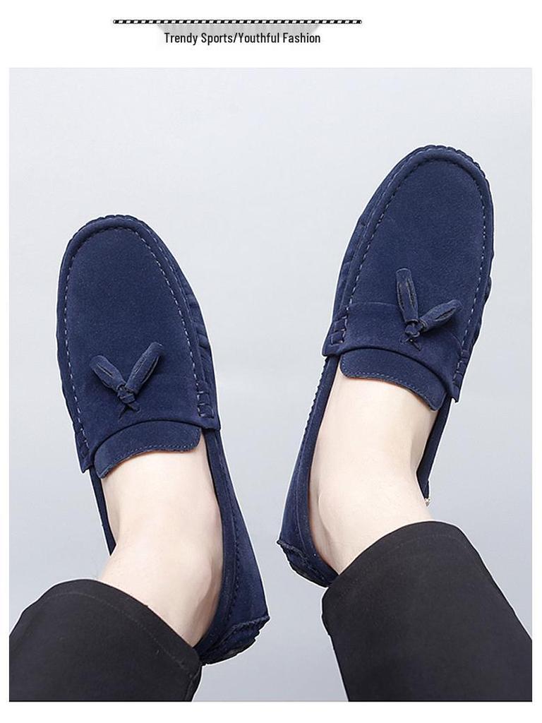 Übergröße Herren Wildleder Quasten Mokassins - Leichte Slipper Freizeit Loafer