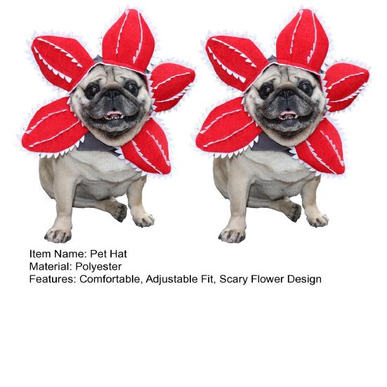Yousheng Cappello Spaventoso a Forma di Fiore per Cani Fascia Regolabile a Fiore Gatti Cani Cappello a Fiore con Bordo Frastagliato per Cosplay Accessori per Travestimenti Oggetti di Scena per Servizi Fotografici