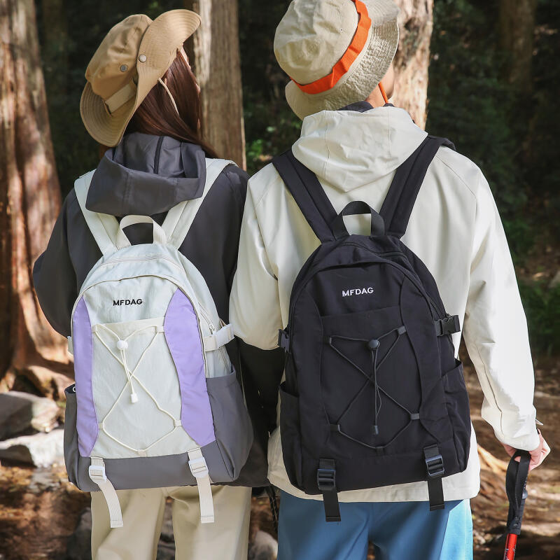 Outdoor Contrast Backpack Large Capacity Lightweight Travel Backpack Sport Schoolbag