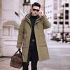 Męska zimowa kurtka puchowa do kolan z odpinaną podszewką - Ciepła, Gruba, Business Casual