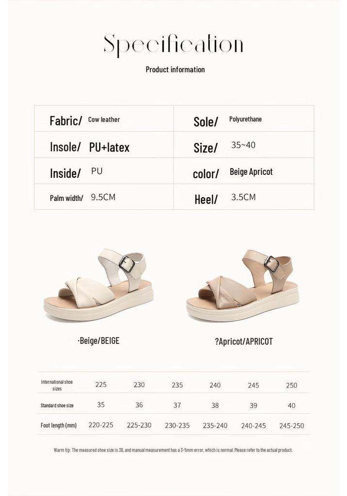 ZHR Women's Top-Grain Leather Platform Sandals EQ05