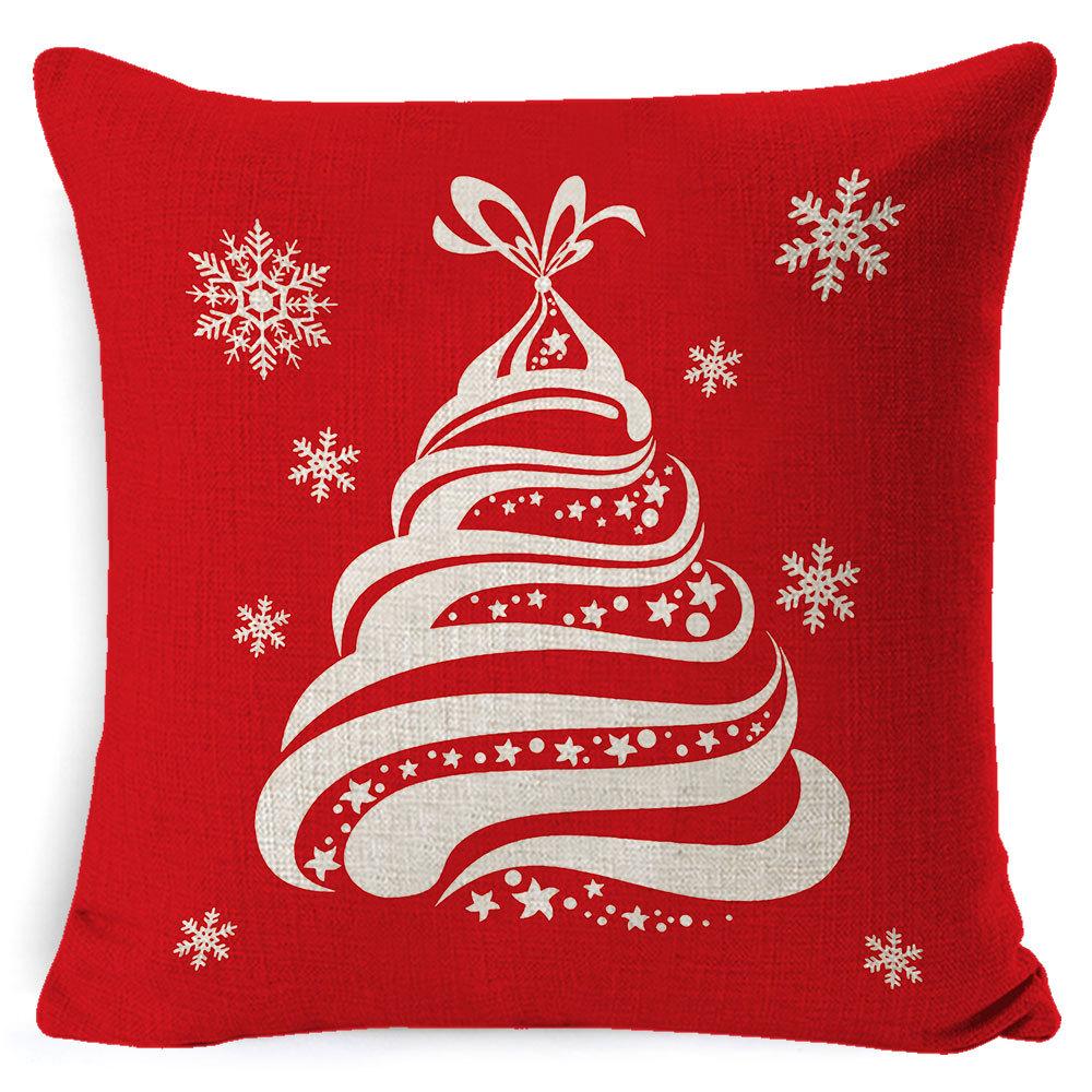 New Christmas Pillow Cover Four-piece Set Pillow Cushion Office Lumbar Backrest Decorative Backrest