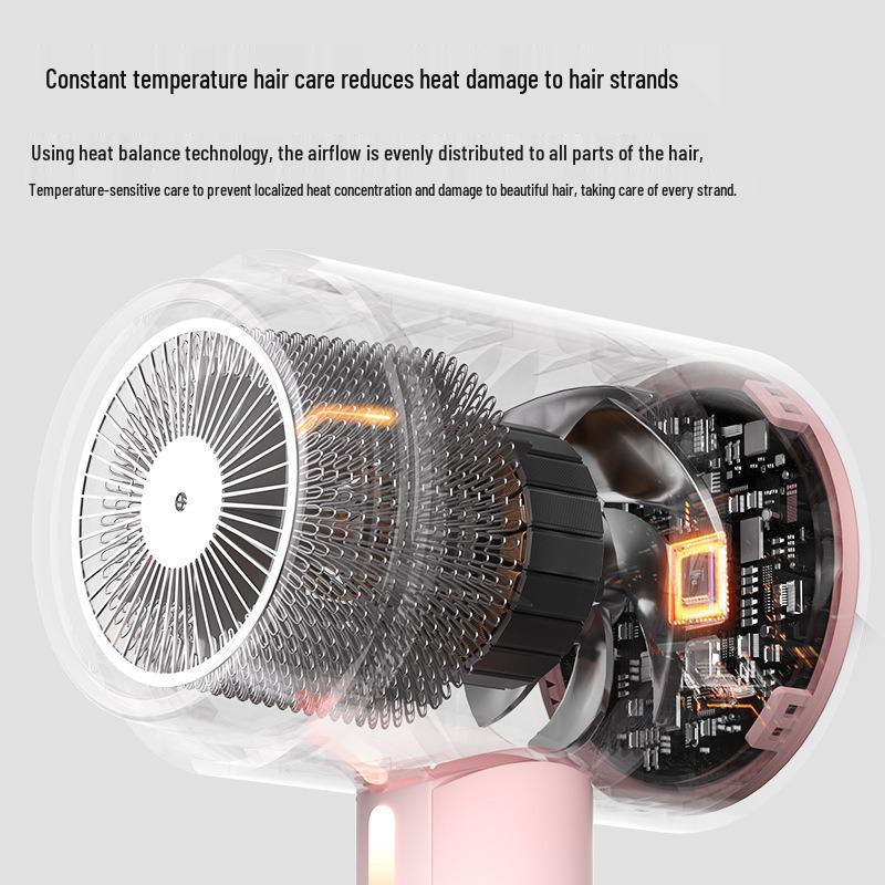 Quiet, Foldable, Quick-Dry Hair Dryer with Negative Ions for Home & Travel