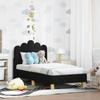 Kids Bed Frame with Headboard Black 70 x 140 cm Fabric