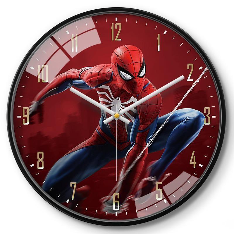 

Marvel Captain America Iron Man Spider Man Pattern Wall Clock For Kids Room Decor E,10In