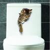5PCS Cute Cats and Dogs Pet Animals Wall Art Stickers Vivid 3D Holes Interesting Cat and Dog Toilet Stickers DIY Home Decoration