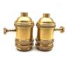 Vintage Copper Aluminum Lamp Holder with Knob Switch, E26/E27 Base, DIY Pendant Light Fixture Accessories.