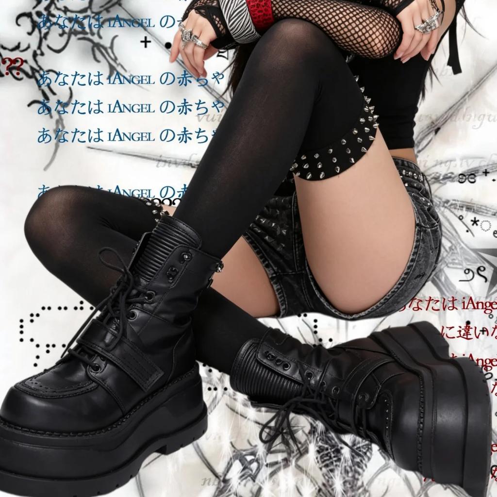 Fashionable Punk Elastic Black Knee High Spike Rivet Decoration Border Subculture Y2K Streetwear Knee High Socks Long Tube Socks