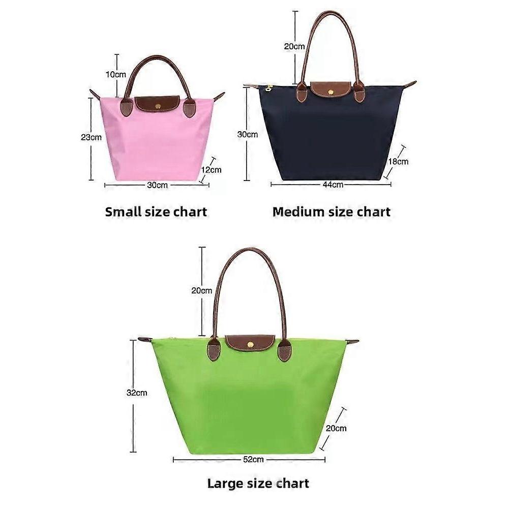 Borsa Shopping Classica Monocolore da Donna in Tessuto Oxford Borsa a Spalla in Nylon Borsa Pieghevole per Riporre