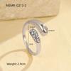 European and American ins fashionable and simple zircon titanium steel ring plated with K gold water drop love open ring hand jewelry