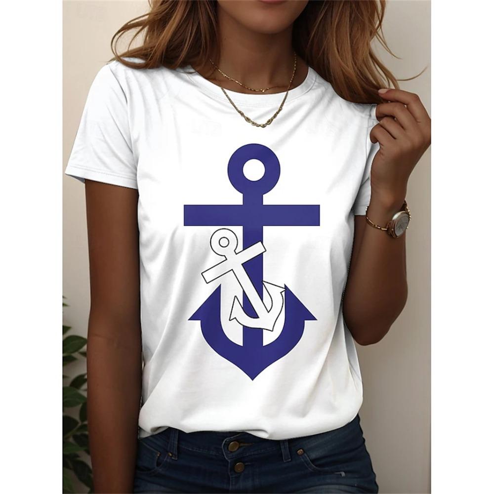 Women's T-shirt short sleeved striped T-shirt summer oversized fashionable elegant children's T-shirt