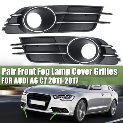 Front Bumper Fog Trim Chrome Mouldings PAIR Fits AUDI A6 C6 2009-2011