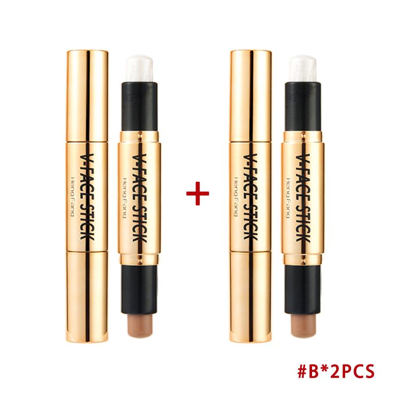 

Двойная головка 2 в 1, консилер, хайлайтер, тень, контуринг лица, 3D корректирующая ручка для макияжа