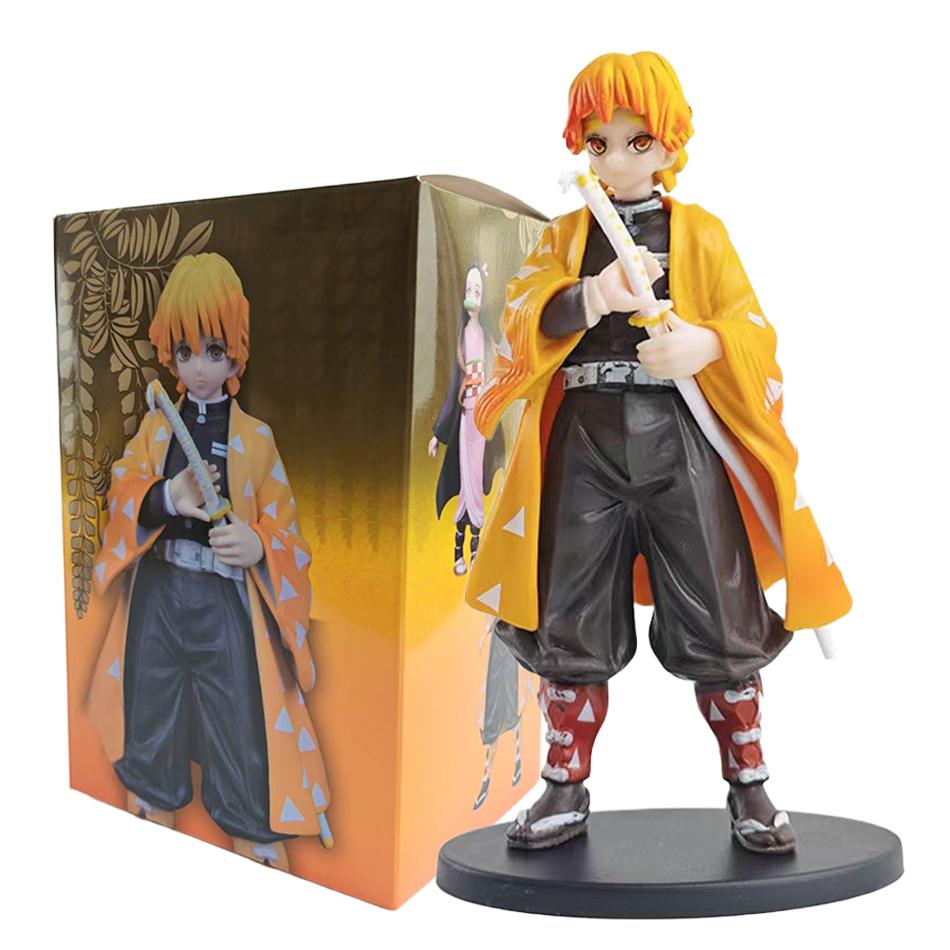 Figurină de Acțiune Anime Demon Slayer - Kamado Tanjirou cu Agatsuma Zenitsu și Nezuko Model PVC Jucării Kimetsu No Yaiba Războinici