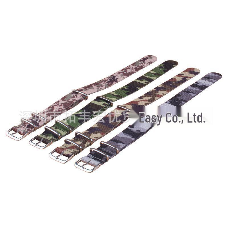 Bracelet de montre OTAN en toile de nylon pour hommes et femmes, 18/20/22 mm - Design monobloc