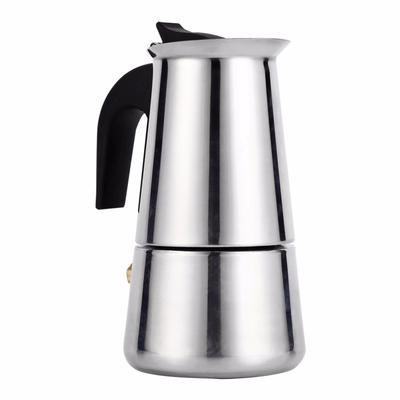 Italian Coffee Machine Moka Pot Stainless Steel Geyser Coffee Maker Espresso Latte Stovetop Jug Barista Accessories Coffeeware