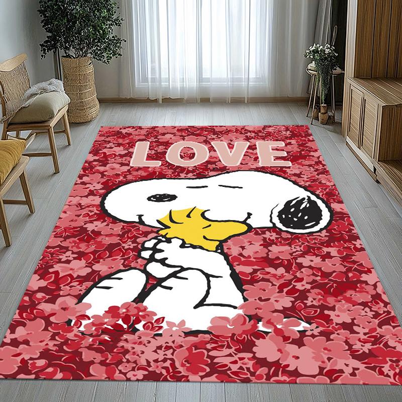 Tappeto Area Antiscivolo Cartoon Cane Snoopy Carino per Soggiorno, Morbido Tappeto per Camera da Letto, Stanza dei Giochi dei Bambini, Divano, Decorazione per la Casa, Zerbino, Regalo